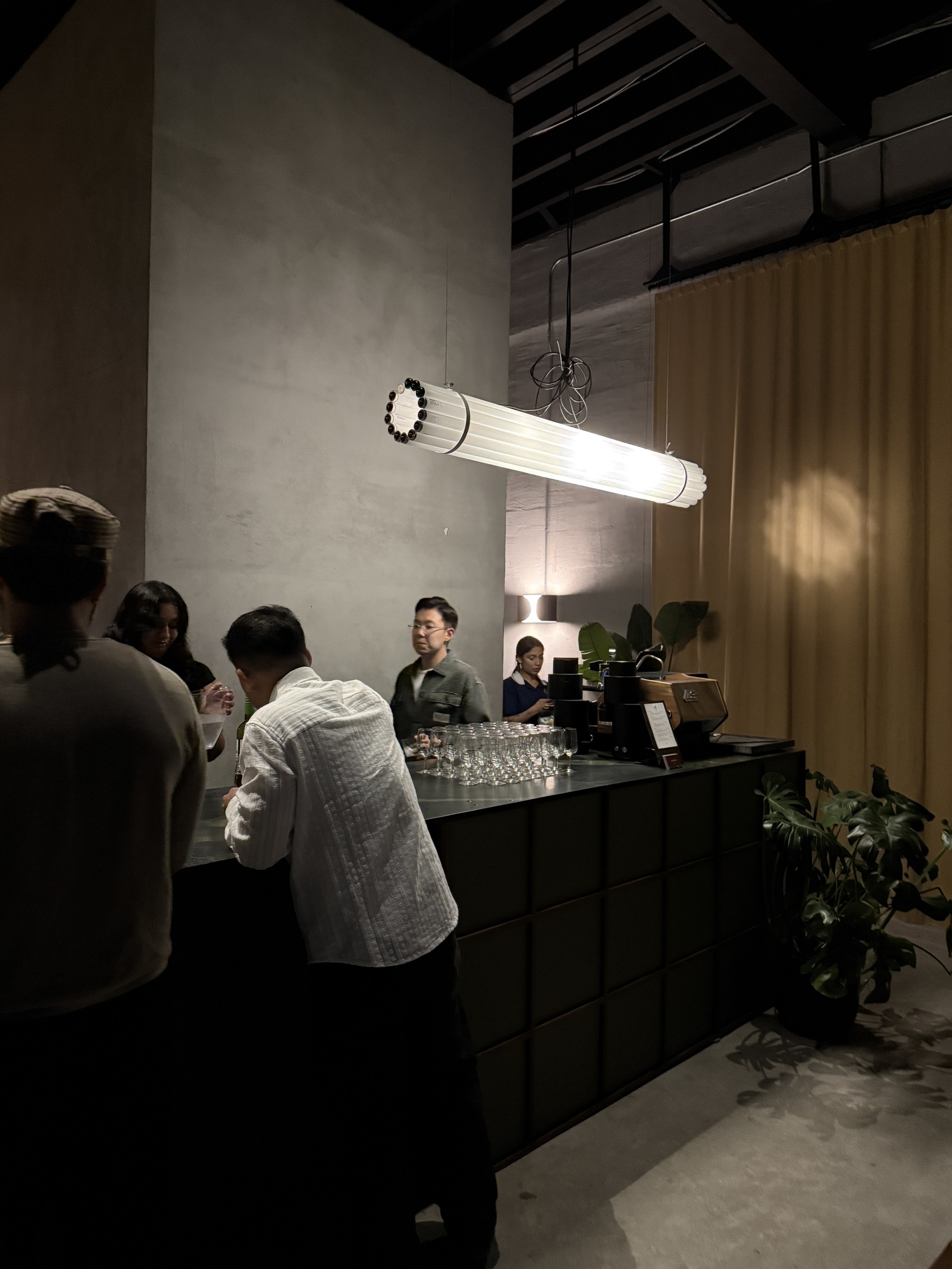 The counter at the front of the room