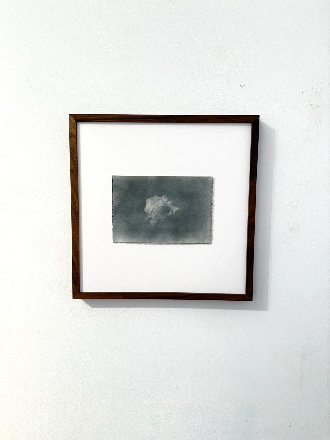 A framed piece in Isaac Vazquez's studio
