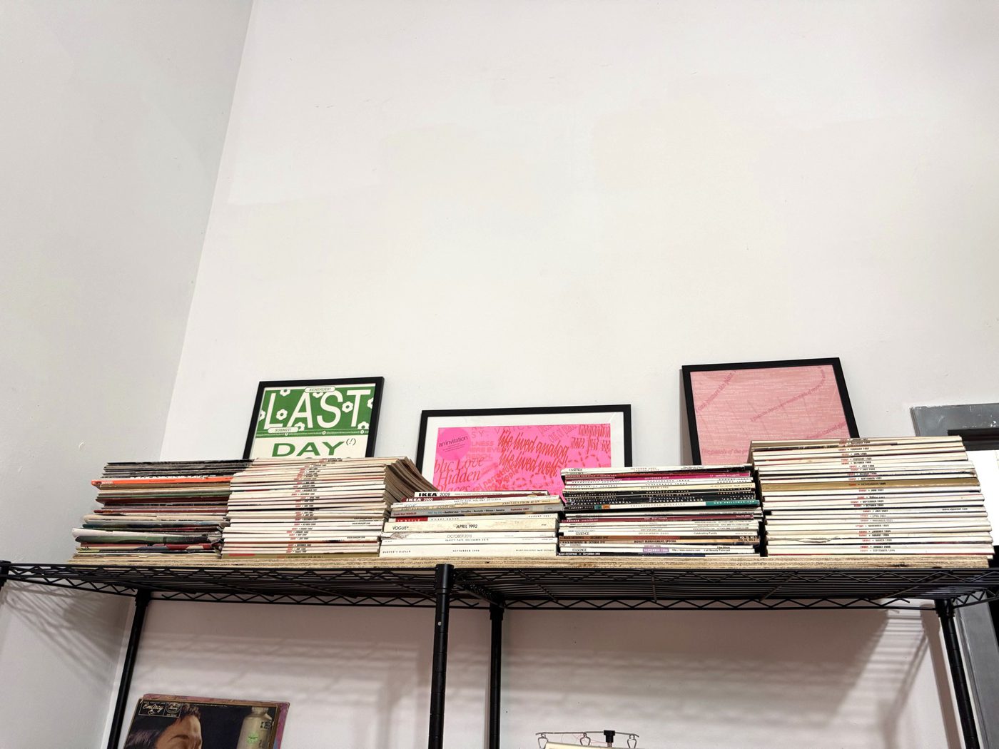 Archival material in Zoë Pulley's studio