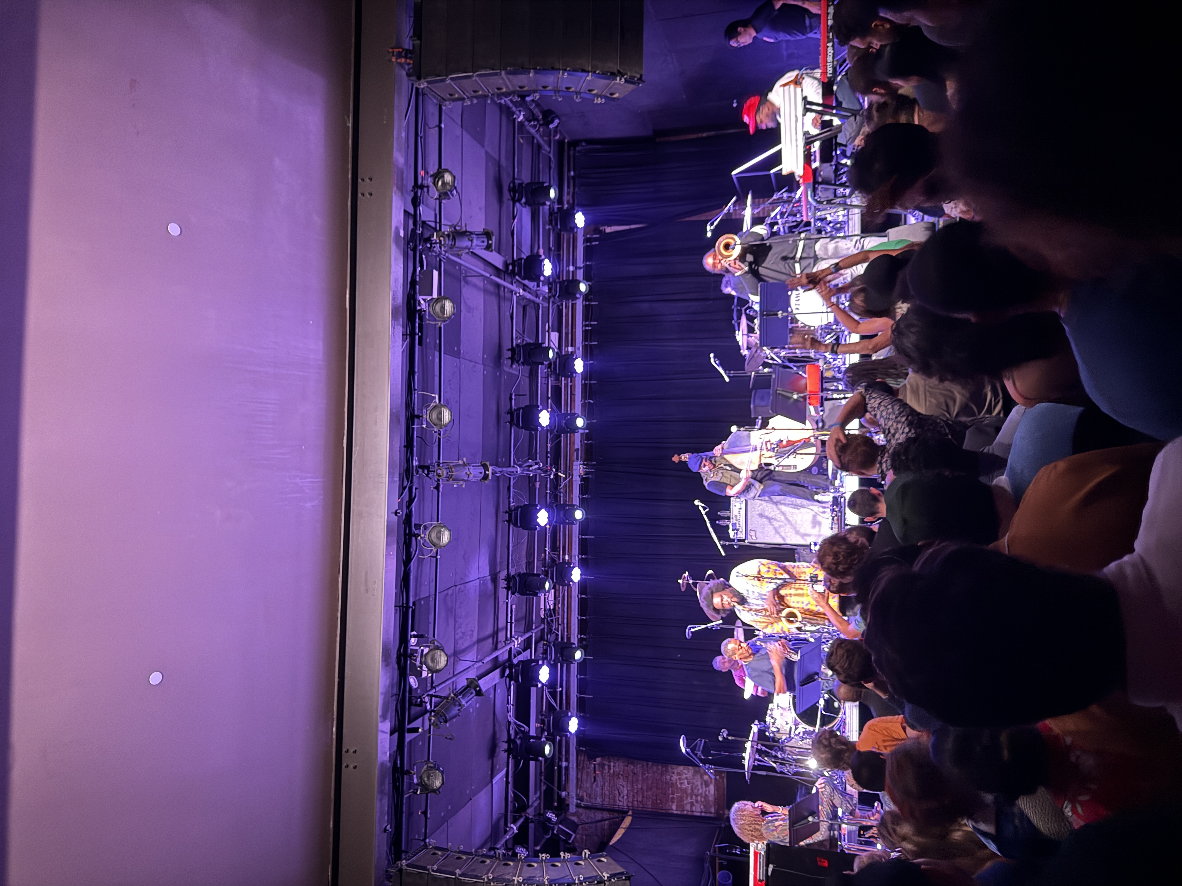 The crowd pressed against the stage